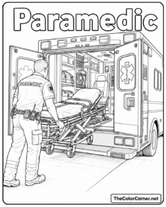 Paramedic Loading A Stretcher Into An Ambulance