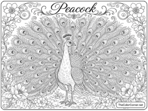 Peacock coloring page
