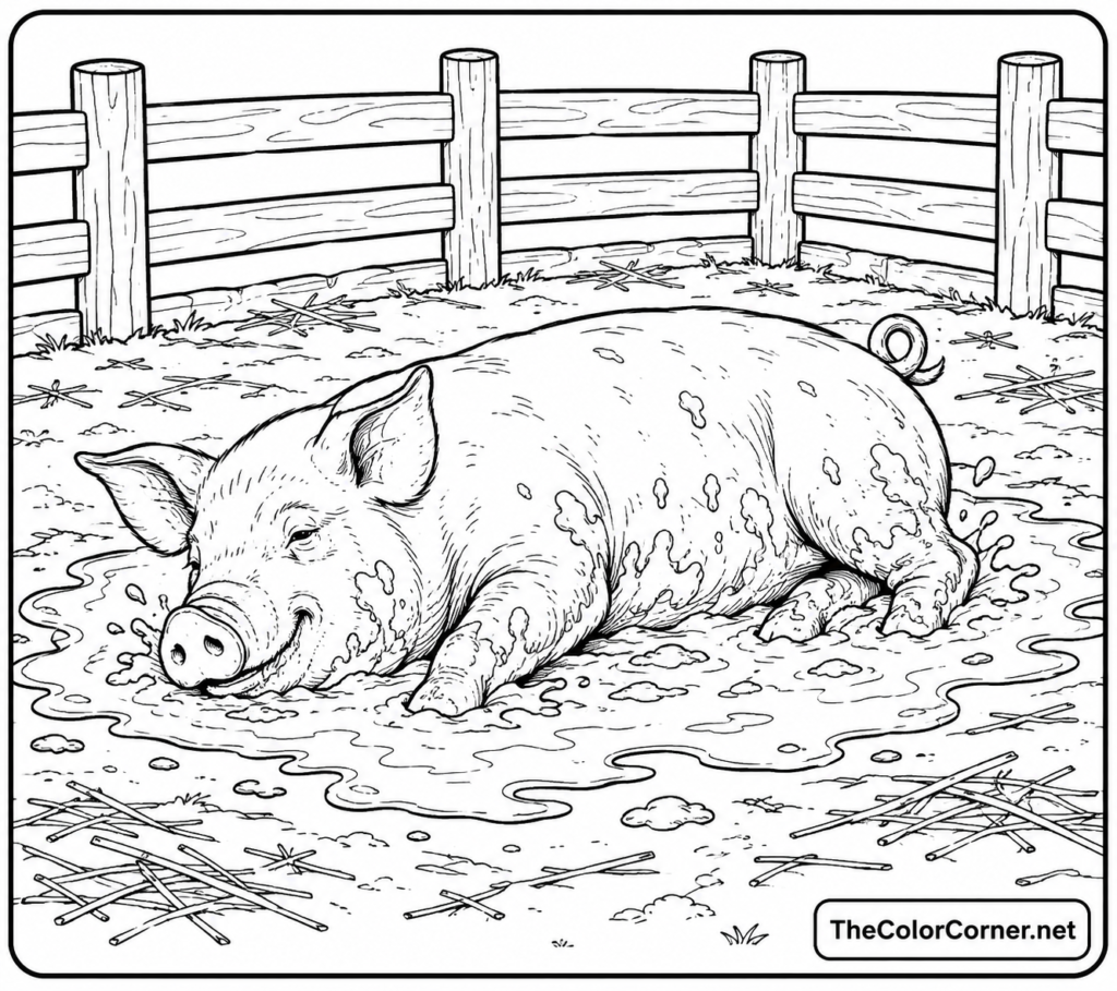 Pig Rolling In A Mud Puddle