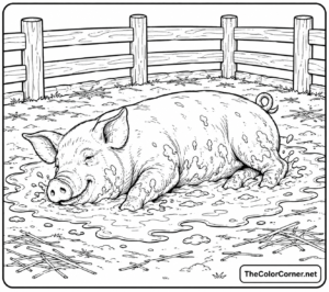 Pig Rolling In A Mud Puddle