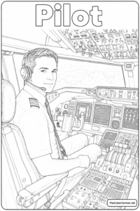 Pilot In An Airplane Cockpit