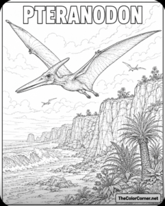 Pteranodon Soaring Over Cliffs