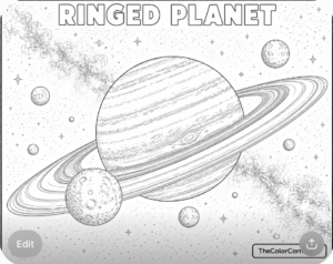Ringed Planet With Orbiting Moons