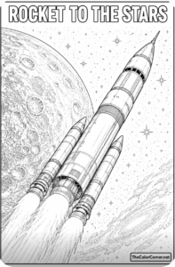 Rocket Streaking Past The Moon