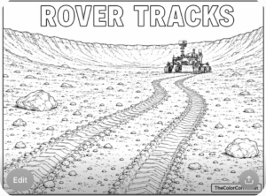 Rover Tracks Crossing A Dusty Crater