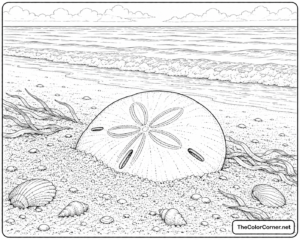 Sand Dollar Half Buried In The Sand