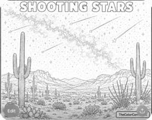 Shooting Stars Over A Desert Night