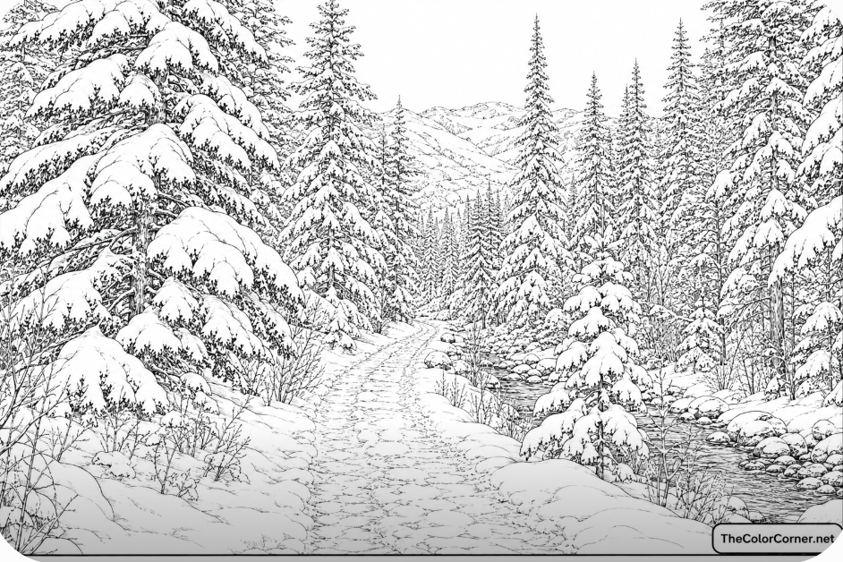 Snow Covered Pine Forest