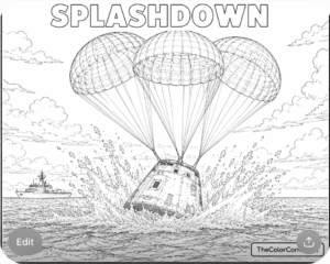 Space Capsule Splashing Down