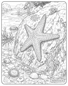 Starfish Clinging To A Tide Pool Rock