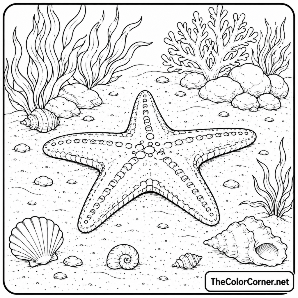 Starfish Seashells Ocean Floor