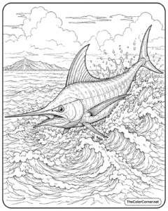 Swordfish Slicing Through The Waves