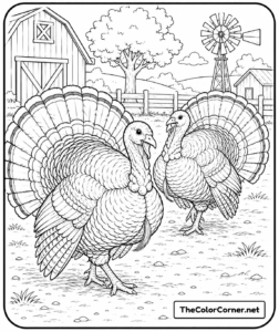 Turkeys In The Barnyard