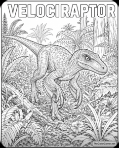 Velociraptor Stalking Through Underbrush