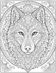Wolf Mandala Face