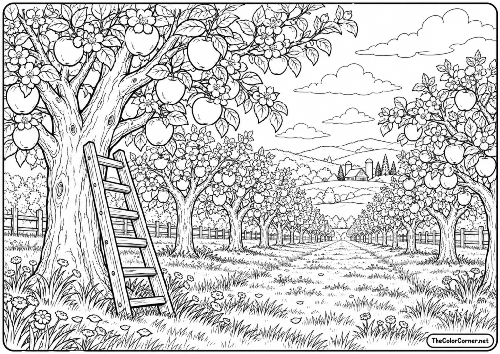 Apple Orchard In Bloom