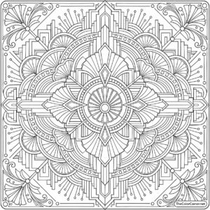 Art Deco Mandala coloring page