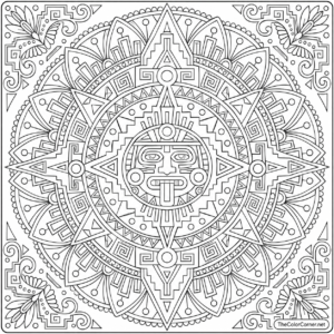 Aztec Mandala coloring page