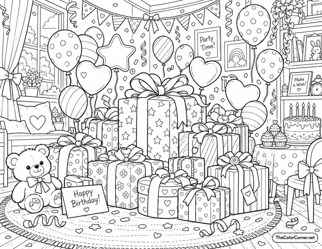 Balloons Presents Birthday