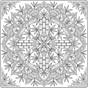 Bamboo Mandala coloring page