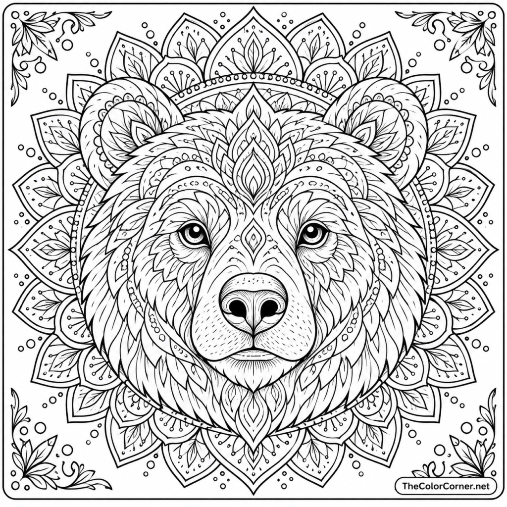 Bear Mandala Face