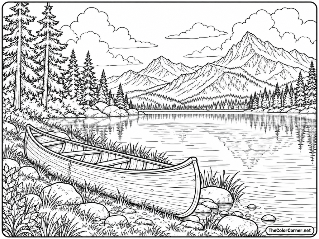 Canoe On A Calm Lake