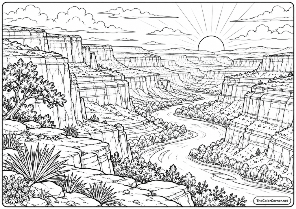 Canyon At Sunrise