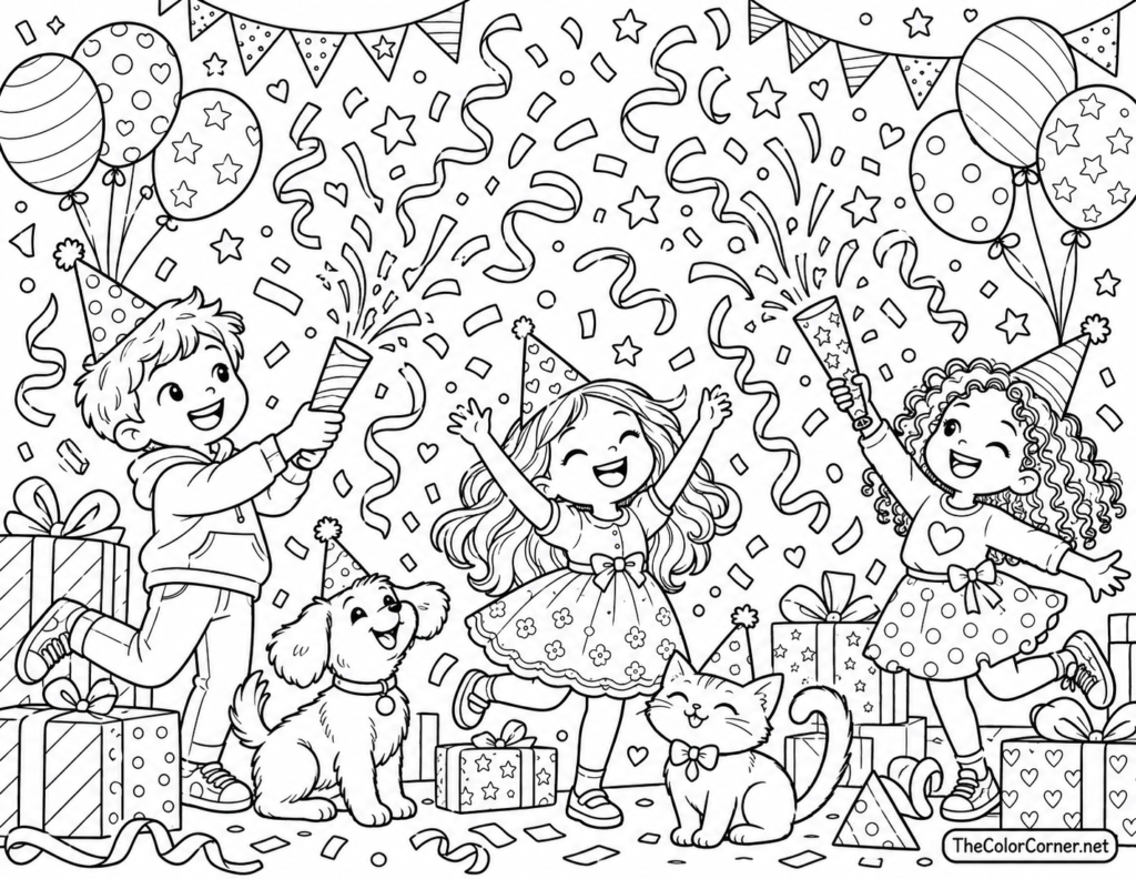 Confetti Popper Celebration With Streamers