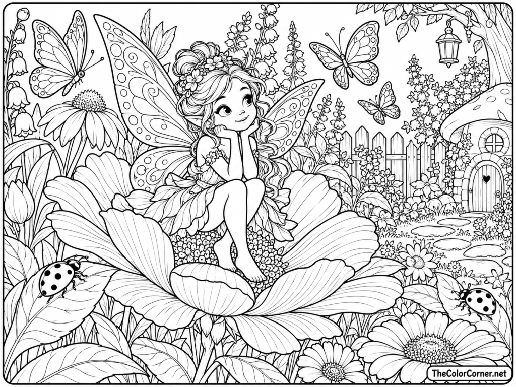 Fairy In A Flower Garden