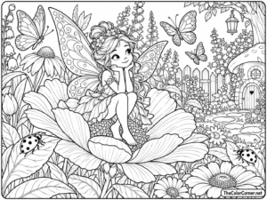 Fairy In A Flower Garden