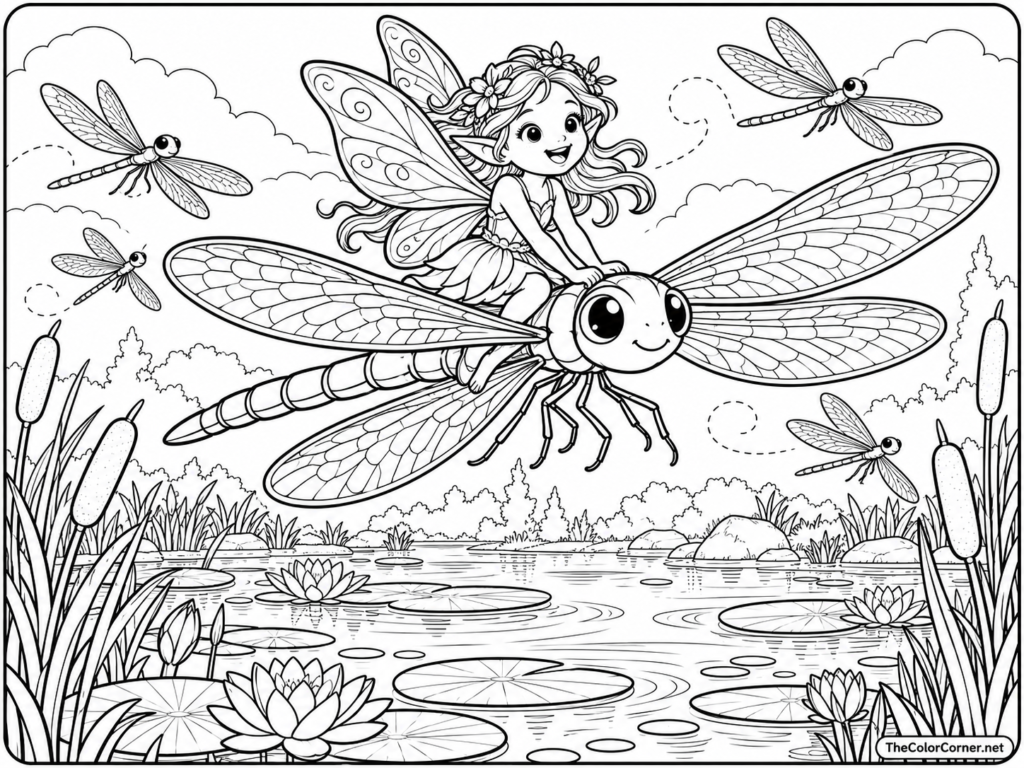 Fairy Riding A Dragonfly