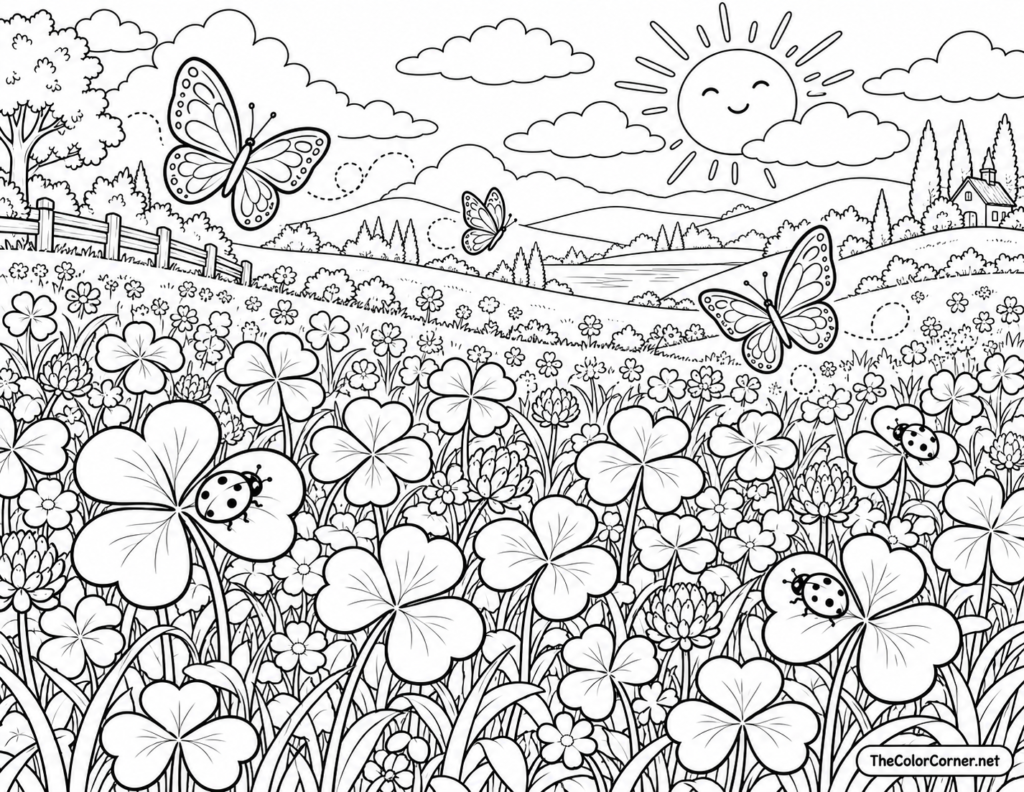 Field Of Four Leaf Clovers