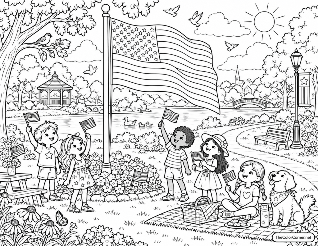 Flag Day Waving Flag