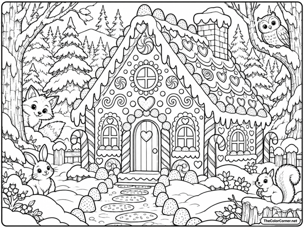Gingerbread House In The Woods