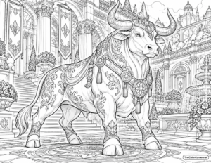 Golden Ox Statue Palace Courtyard