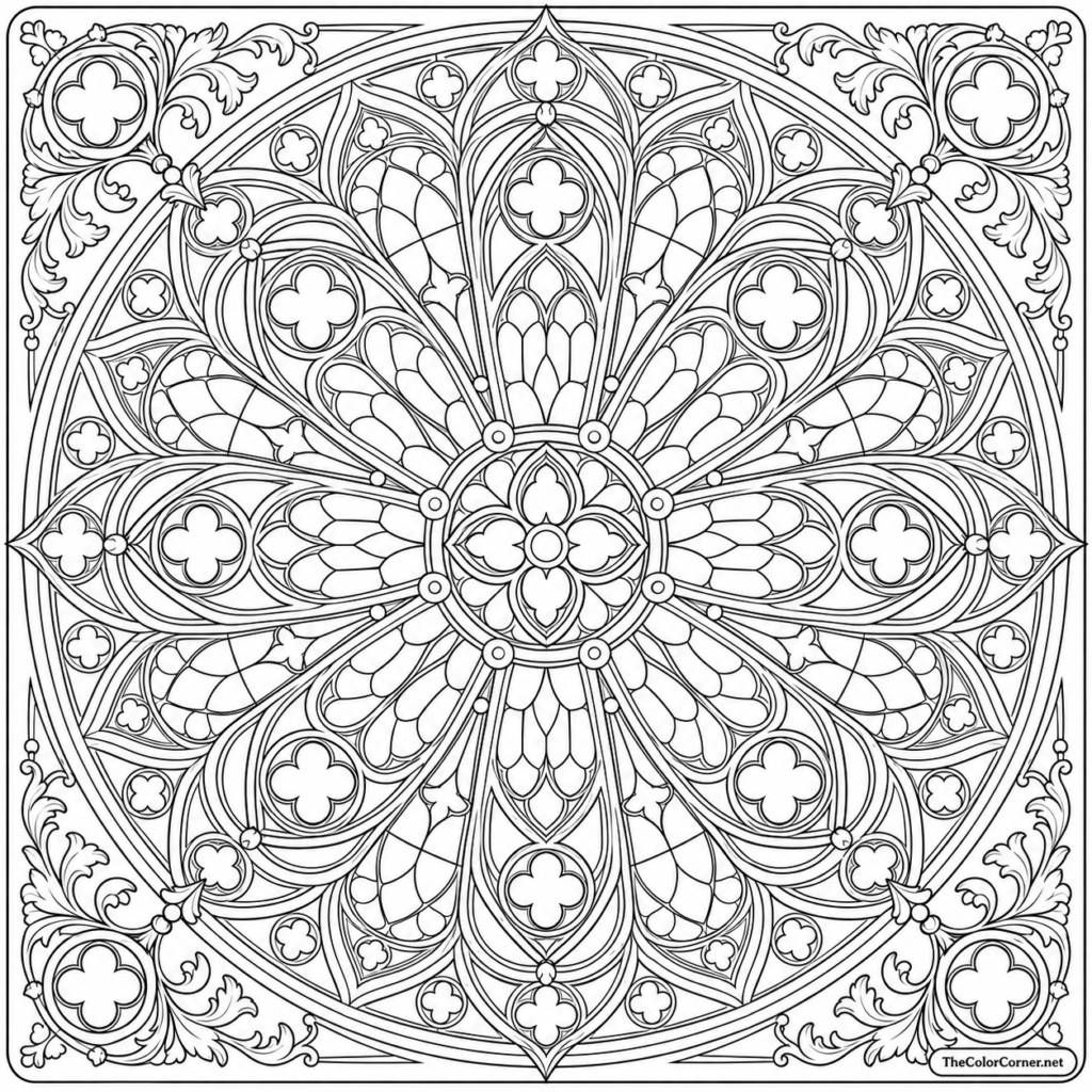 Gothic Rose Window Mandala