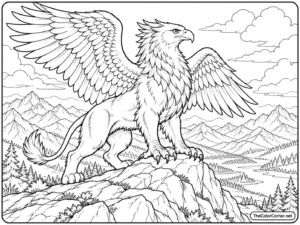 Griffin Perched On A Mountain