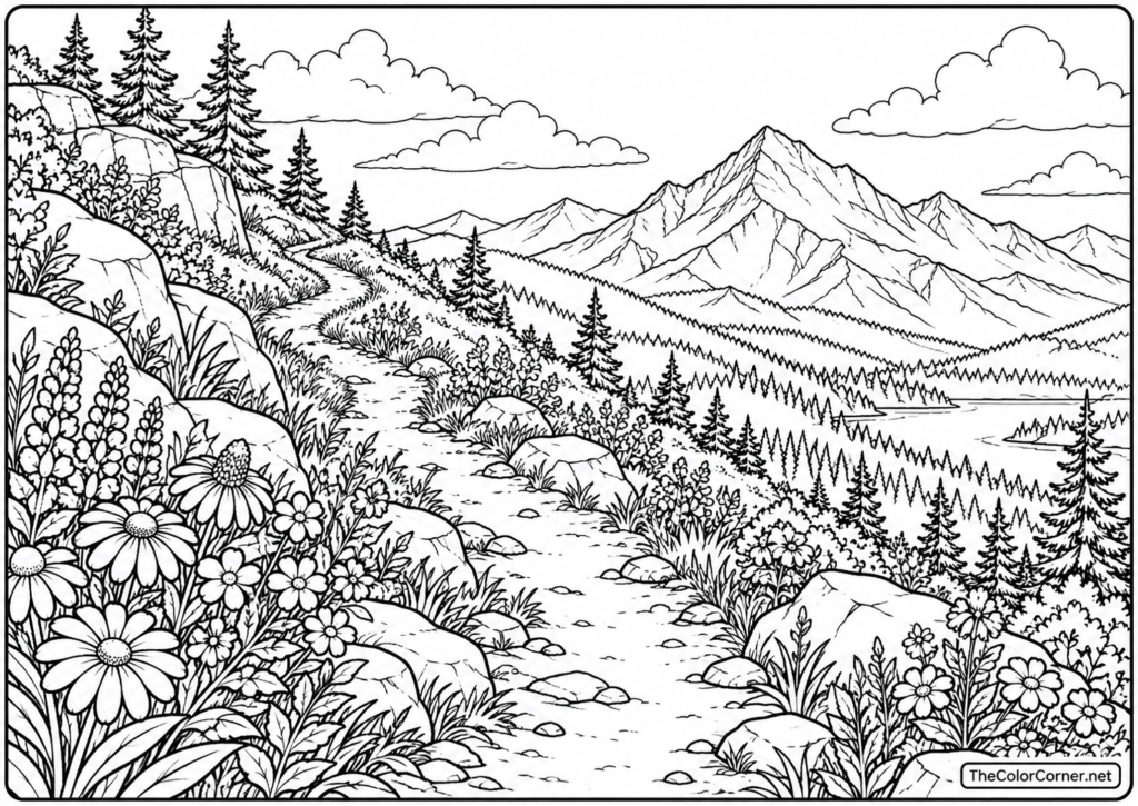 Hiking Trail Up A Mountain
