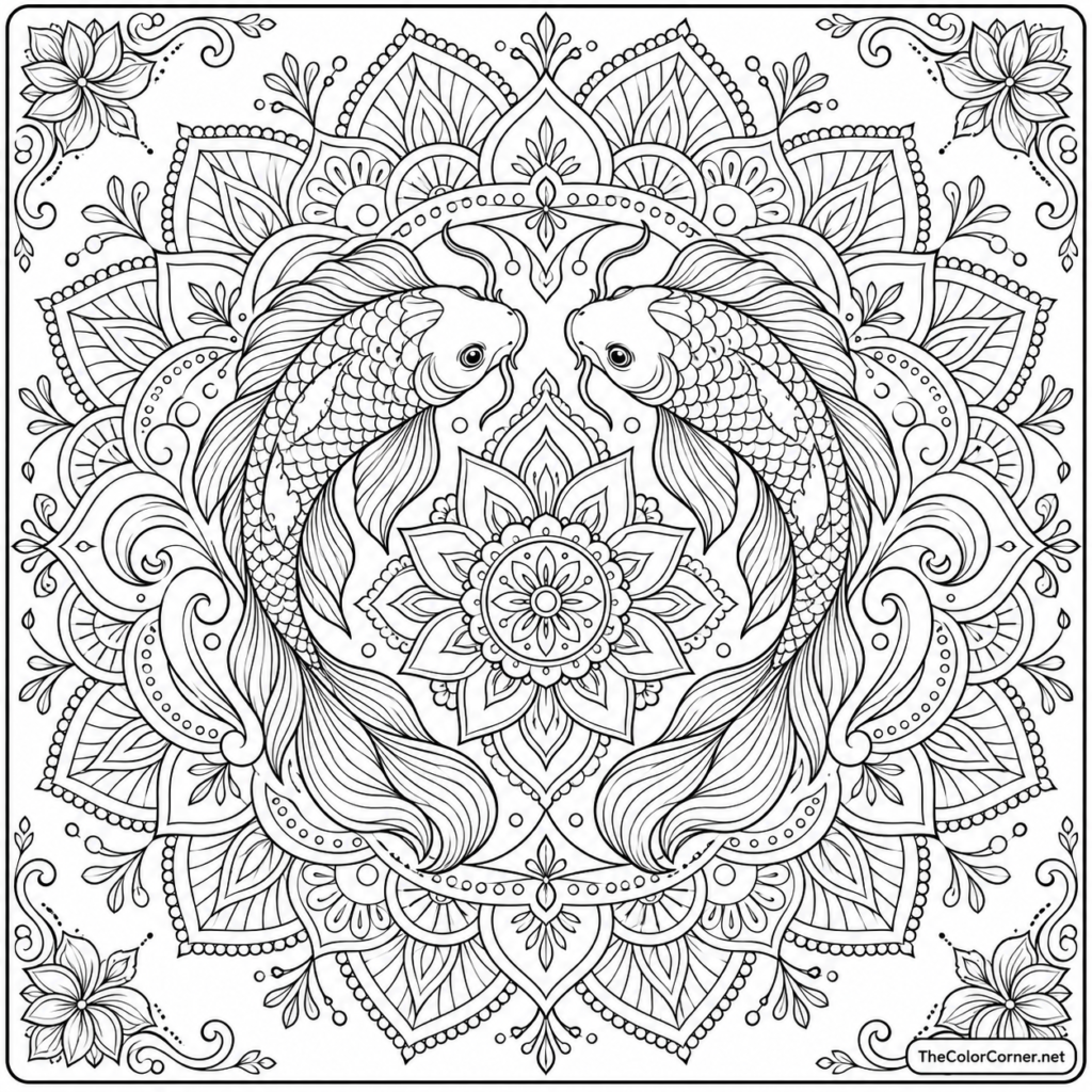 Koi Fish Mandala