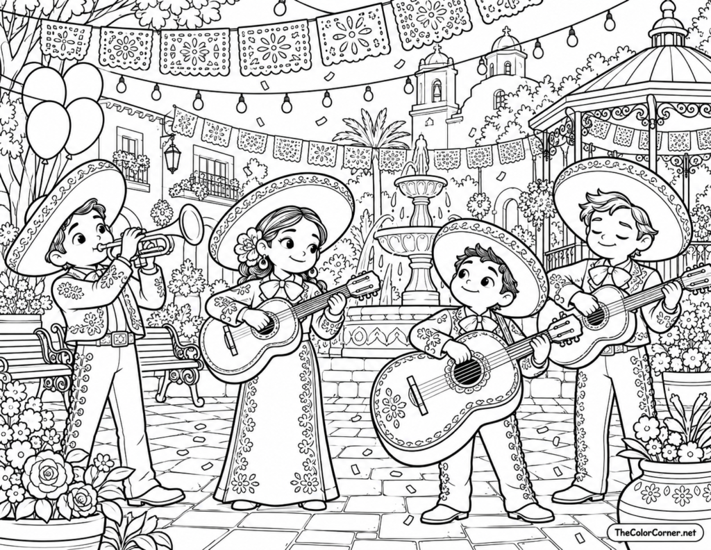 Mariachi Band Playing Guitars