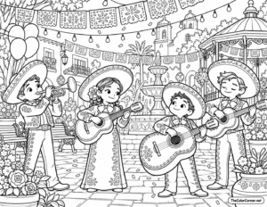 Mariachi Band Playing Guitars