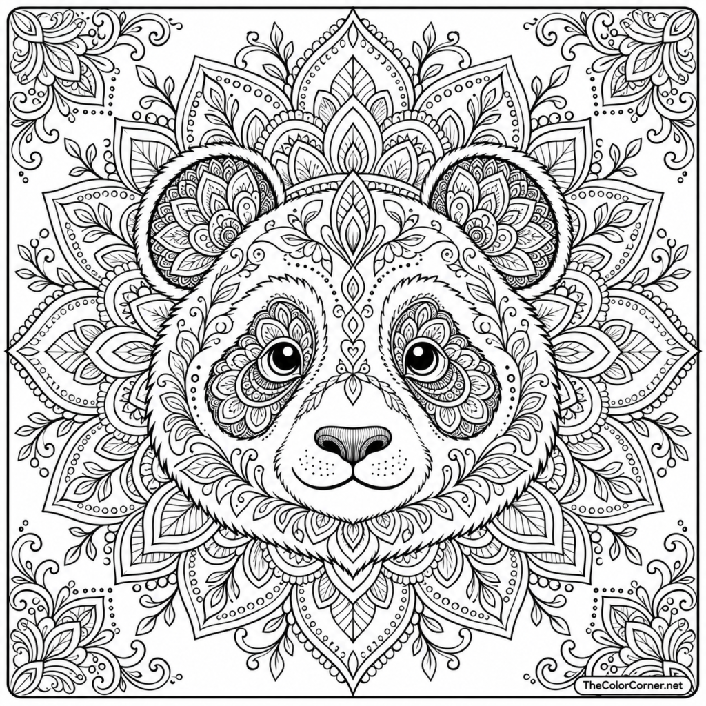 Panda Mandala Face