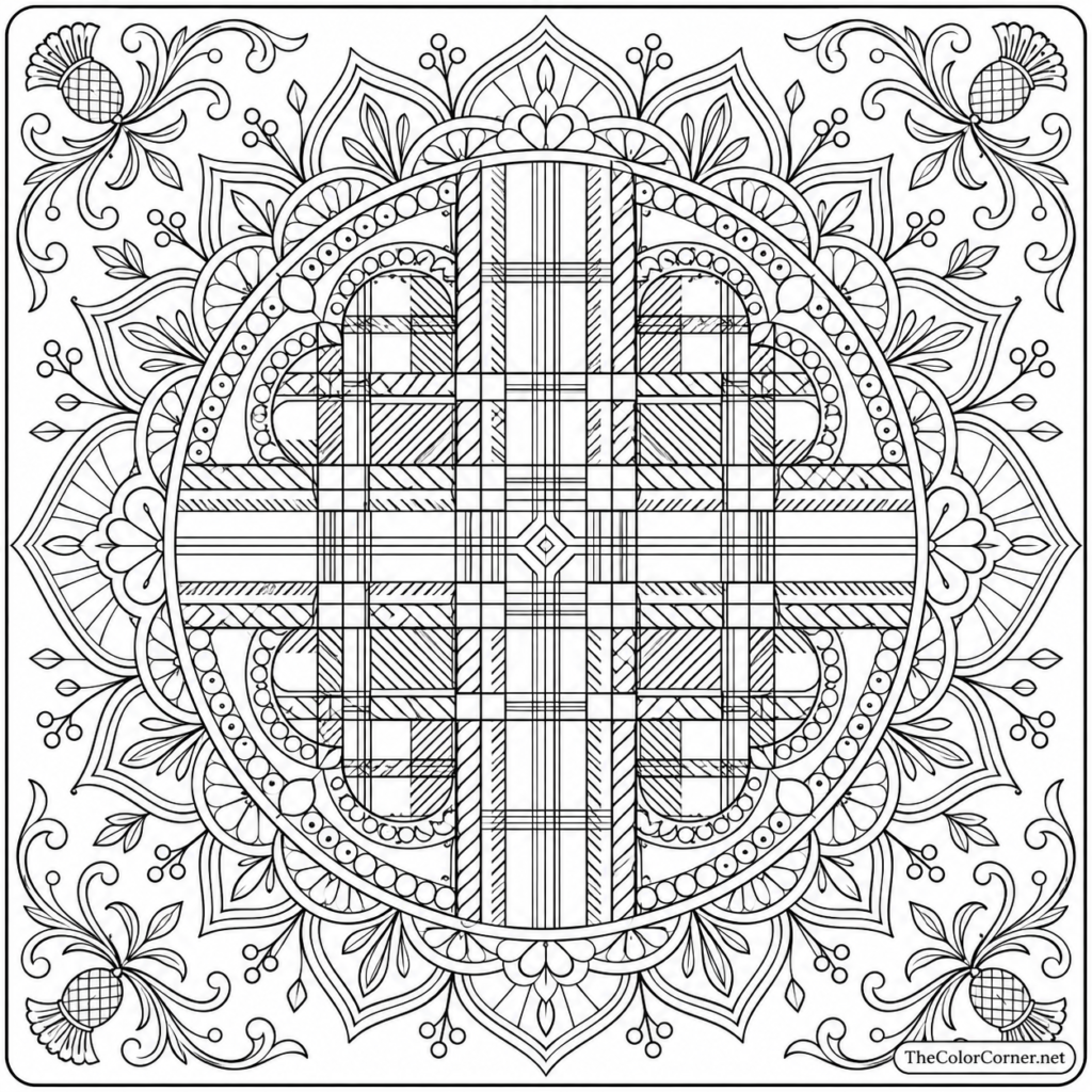 Plaid Tartan Mandala