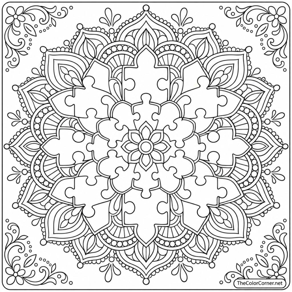 Puzzle Piece Mandala