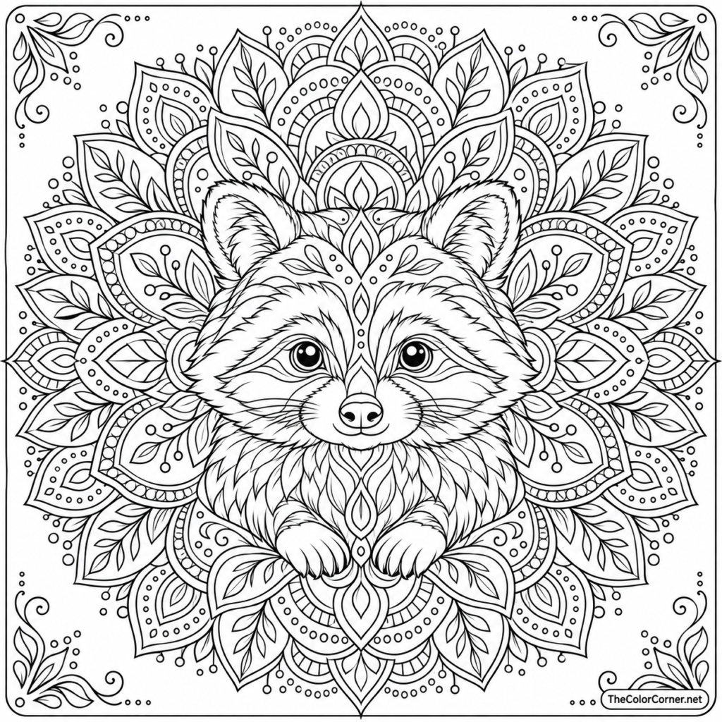 Raccoon Mandala