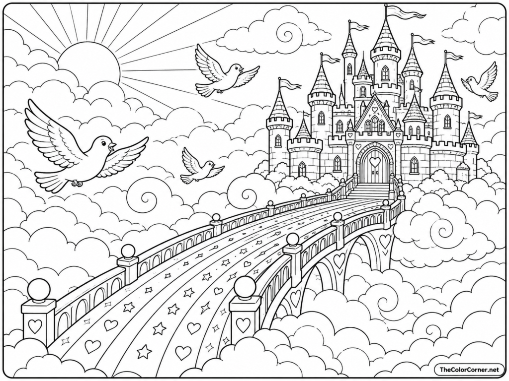 Rainbow Bridge To A Castle