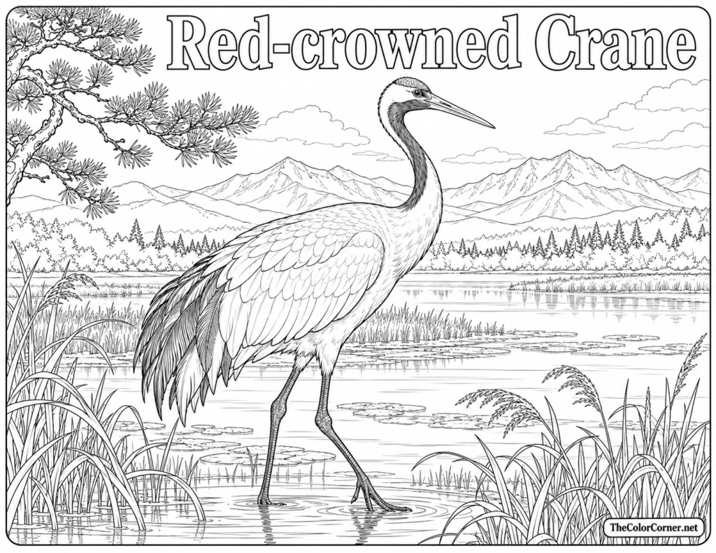 Red Crowned Crane