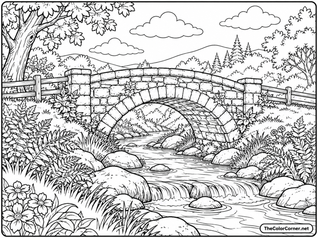 Stone Bridge Over A Creek
