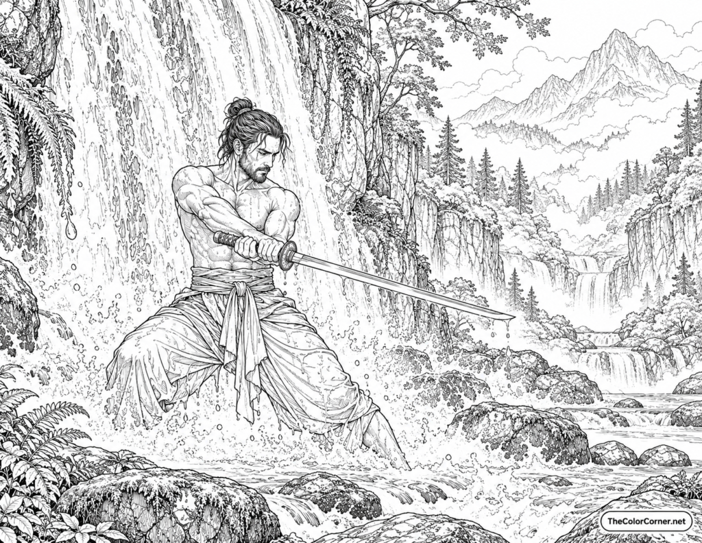 Swordsman Waterfall Training