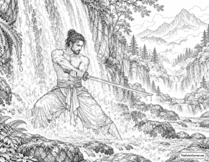 Swordsman Waterfall Training